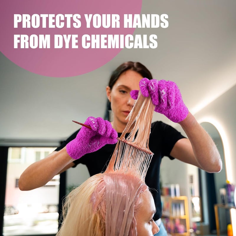Aphlos 3 Pairs Reusable Microfiber Hair Dye Gloves for Hair Coloring & Cleaning - Protects Hands, Prevents Damage to Fragile Hair, Ensures Efficient Dye Application, Machine Washable Eco-Friendly Use - Image 3